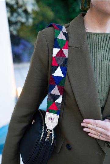 Geometrik Derleme Desen El Dokuması Kilim Askı